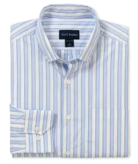 Bold Sateen Stripe Shirt - Sky Blue