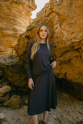 Dalia Skirt -Raisin