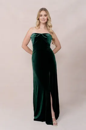 Elegant Velvet Dress Ruched Tube Top Formal Dress for Wedding Guest Dresses Prom Dresses Bridesmaid Dresses