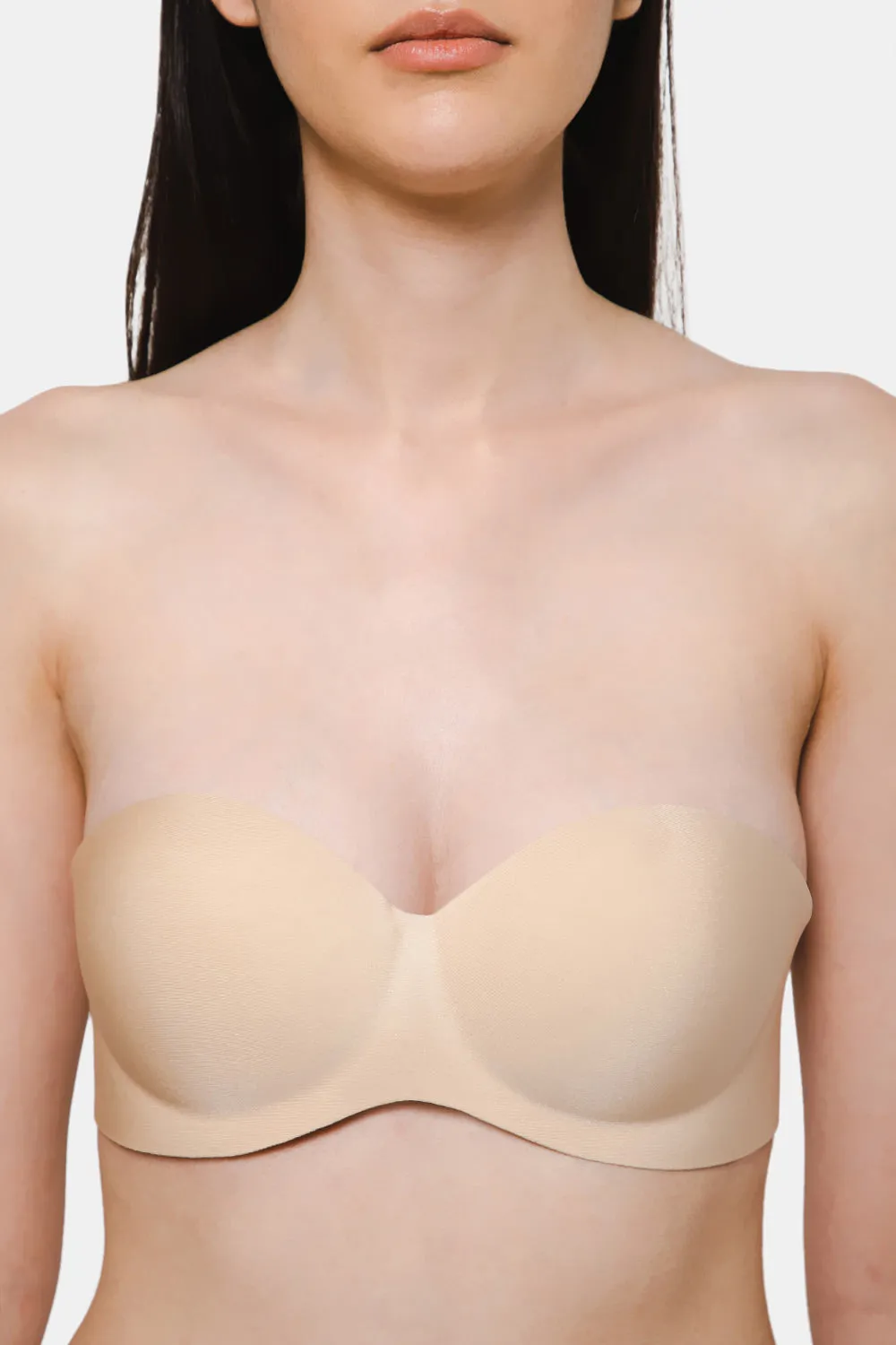 Intimacy Low Coverage Strap Free Multioptional Transparent Padded Backless Bra - Skin