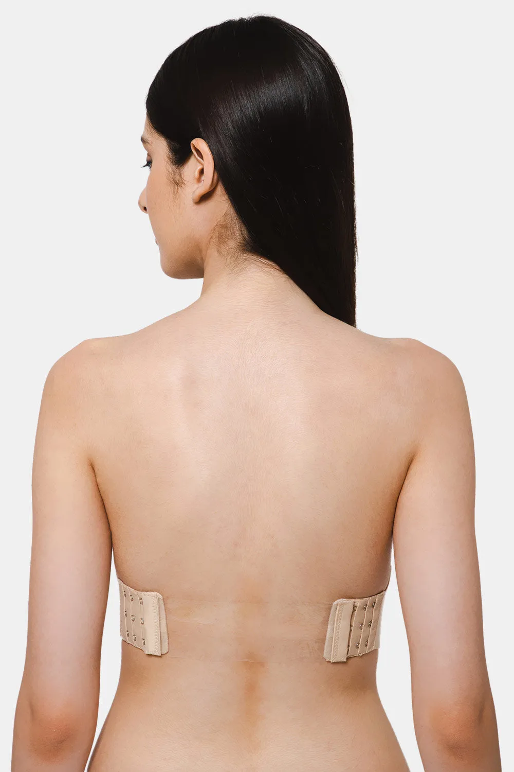 Intimacy Low Coverage Strap Free Multioptional Transparent Padded Backless Bra - Skin