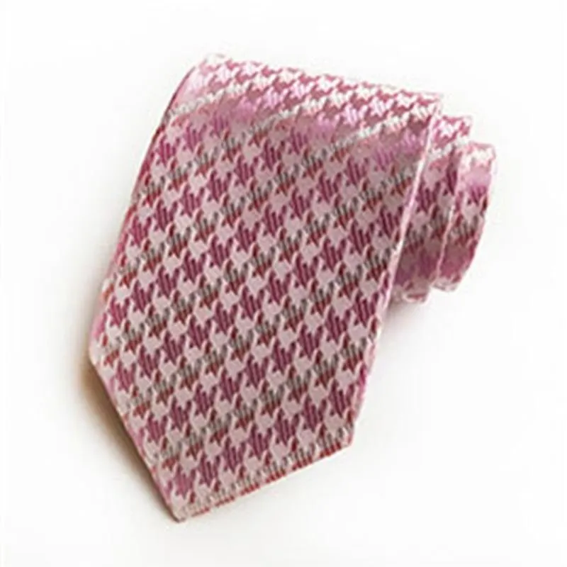 Men Bright Color 8cm Polyester Tie Diamond Pattern Pocket Square Set