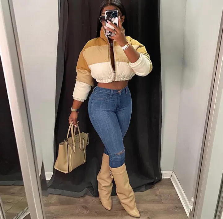 Plus Size Winter Warm Zipper Cotton Padded Coats