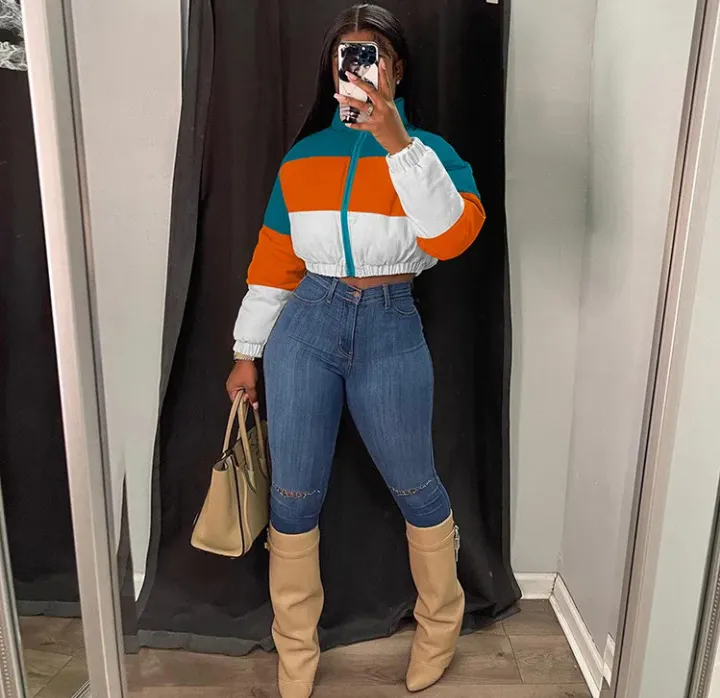 Plus Size Winter Warm Zipper Cotton Padded Coats