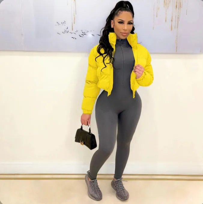 Plus Size Winter Zipper Cotton-padded Puffer Coats