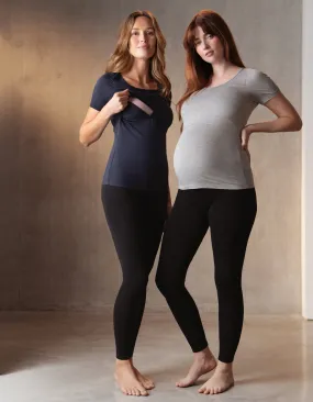Twin Pack Maternity   Nursing T-Shirts – Navy   Grey