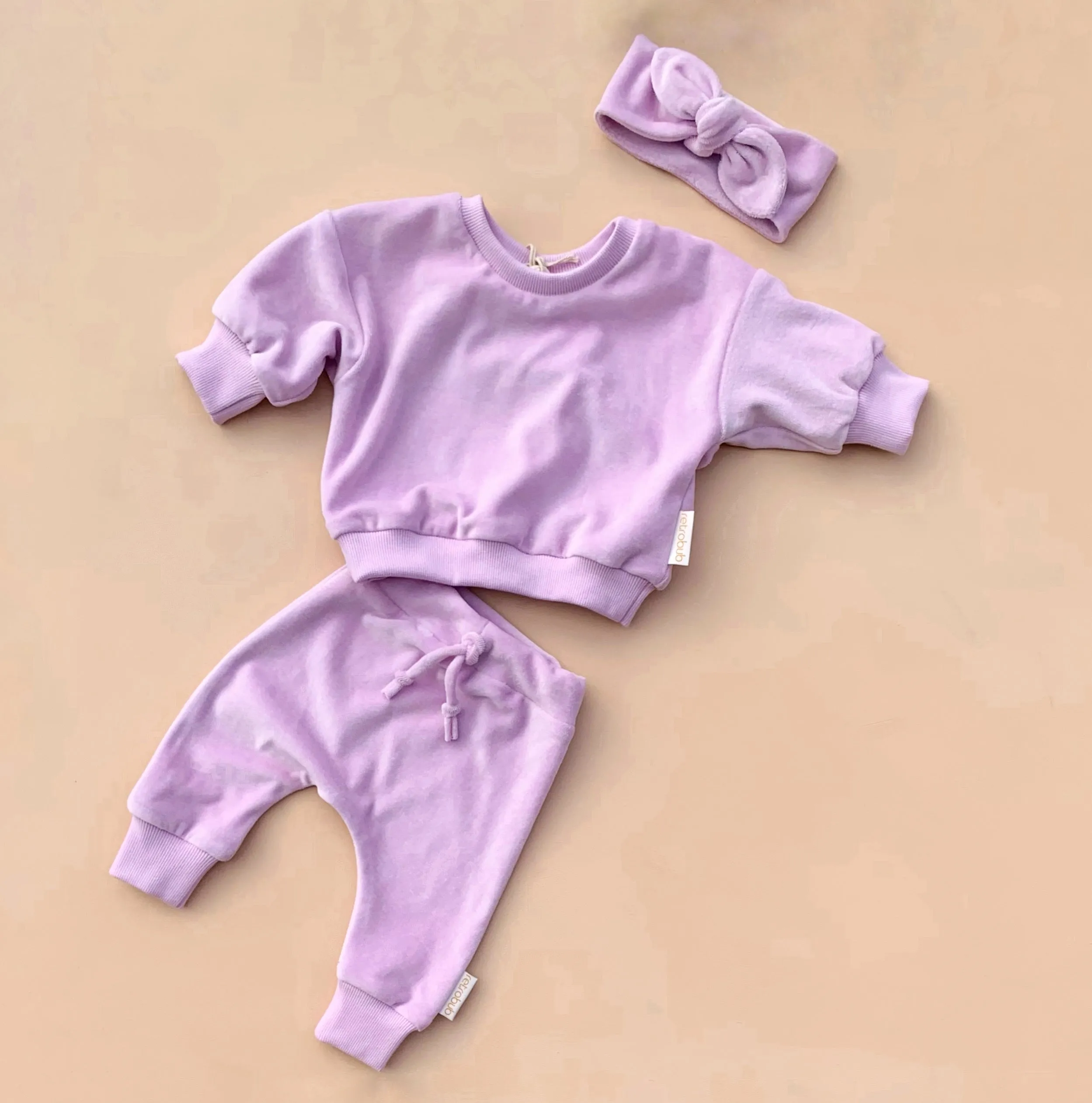 VELOUR lavender topknot